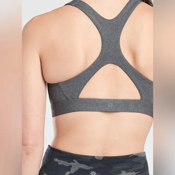 Athleta Women’s Ultimate Sports Bra Size Large A-C Cup Heathered Gray NWOT - Picture 2 of 7